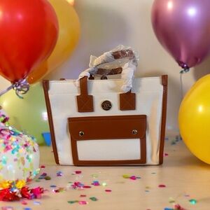 Jessica Moore Elegant Cream and Brown Tote